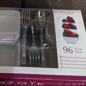 96 pieces dessert appetizer cups utensils